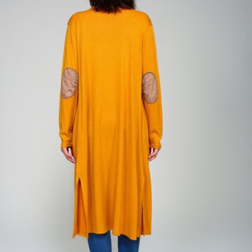 Mustard Suede-Patch Open Duster - Picture 2 of 4